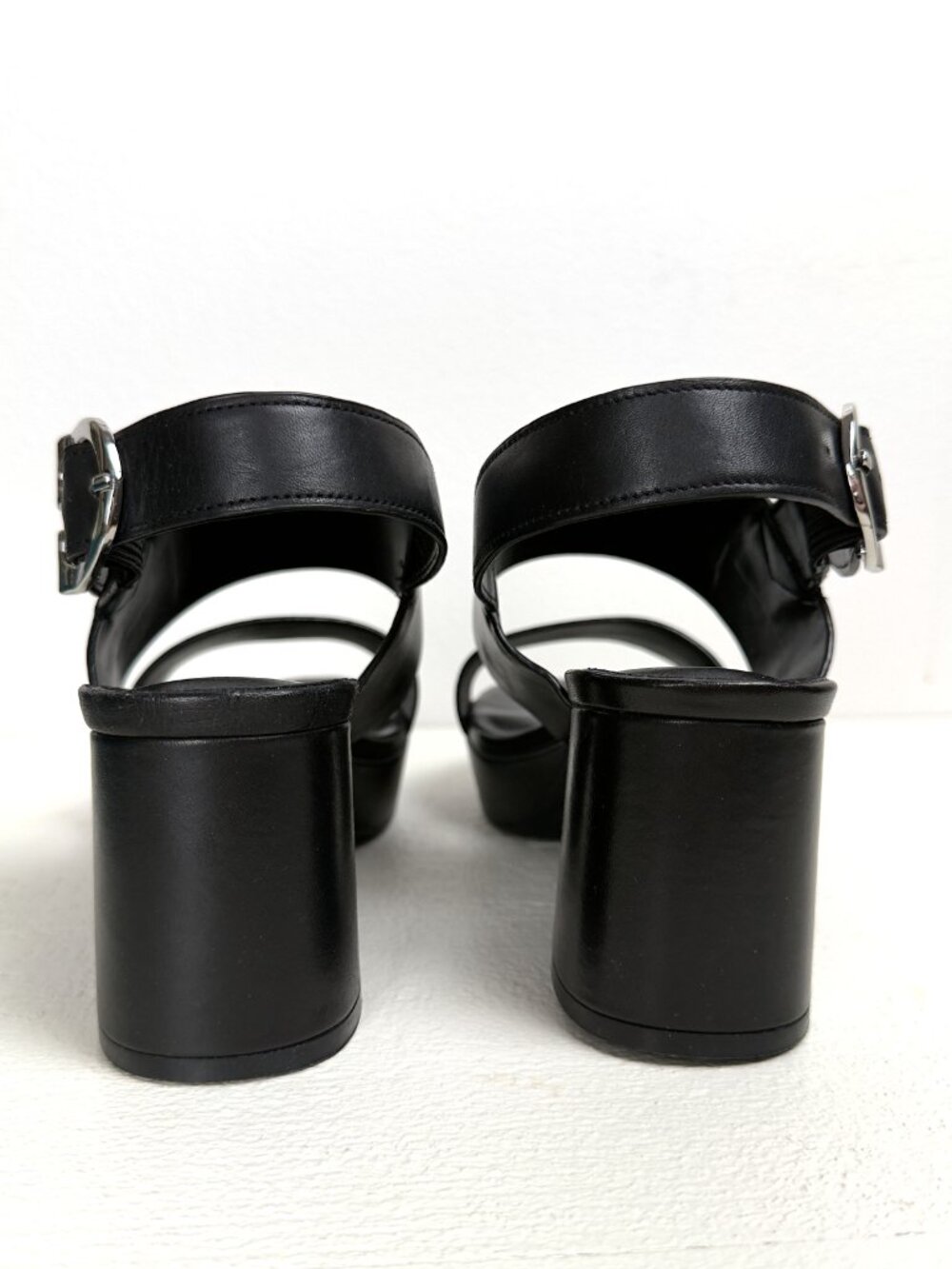 NWT Aerosoles Women's Camera Leather Platform Sandals Black Size 8.5 - Picture 5 of 10